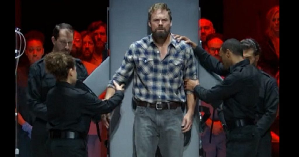 The lethal-injection execution scene from the opera "Dead Man Walking."